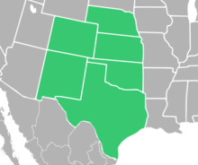 Symphyotrichum fendleri native distribution map: US — Colorado, Kansas, Nebraska, New Mexico, Oklahoma, and Texas.