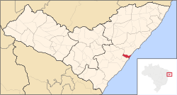 Location of Barra de São Miguel in Alagoas