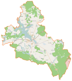 Mapa konturowa gminy Czaplinek, na dole po prawej znajduje się punkt z opisem „Motarzewo”