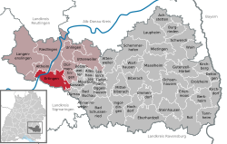 Elhelyezkedése Baden-Württemberg térképén