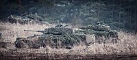Österreichische Ulan Schützenpanzer bei einem Übungsschießen
