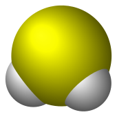 Molecuulmodel van waterstofsulfide