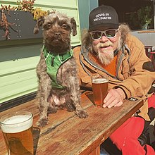 Johnny and Tilly celebrating 1st Covid-19 vaccination