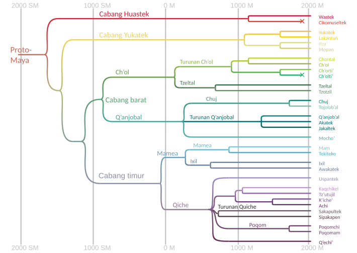 Genealpgi dari rumpun bahasa Maya.
