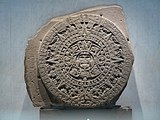 Aztekischer Kalenderstein mit Darstellung der 5. Sonne (Antropologisches Museum, Mexiko-Stadt)