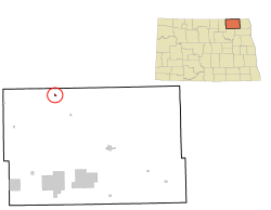 Location of Hannah, North Dakota