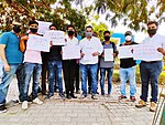 Nascent Information Technology Employees Senate NITES protest outside Tata Technologies Pune