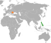 Location map for the Philippines and Romania.