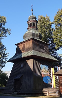 Historic belfry is located in Poland