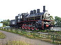 Dampflokomotive am Bahnhof von Njandoma