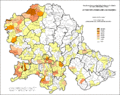 Share of Croats in Vojvodina by settlements 1953