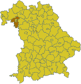 Lage des Landkreises Würzburg in Bayern