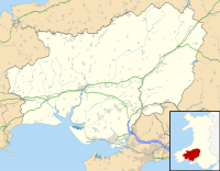 Map of Carmarthenshire within Wales