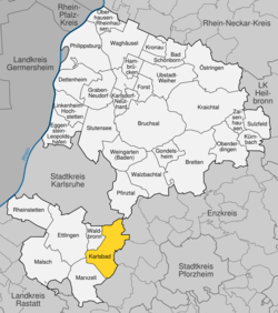 Elhelyezkedése Baden-Württemberg térképén