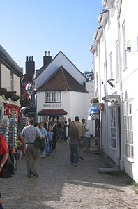 Cobbled streets in Lymington