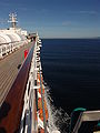 Details of the top deck of the MS Oosterdam toward Victoria, British Columbia.