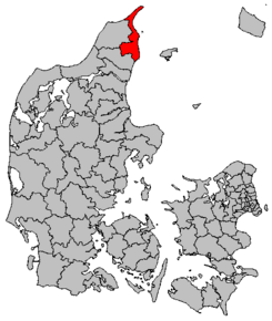 Kart over Frederikshavn kommune