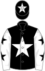 Black, white star, white sleeves, black stars, black cap, white star