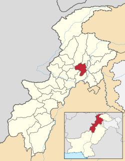 Karte von Pakistan, Position von Distrikt Buner hervorgehoben