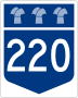 Highway 220 marker