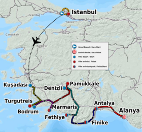 Karte Türkei-Rundfahrt Presidential Cycling Tour of Turkey