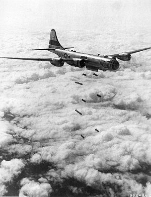 B-29 dropping bombs over Korea