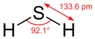 Structuurformule van waterstofsulfide