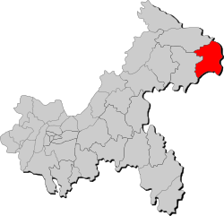 Location of Wushan County in Chongqing