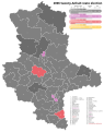 2006 Saxony-Anhalt state election, Black is CDU, Pink is Linke, Red is SPD