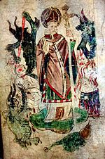 15th century drawing showing St. John of Bridlington in St. Patrick's Purgatory