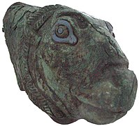 Bronzenes Trinkgefäß in Form eines Tierkopfes