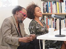 Nichols with the late writer and gallerist Steve Cannon at the Independent Curators International Hub in New York City, September 2016