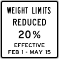 Weight Limit Reduced 20% Effective... (R12-H17)