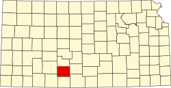 Karte von Kiowa County innerhalb von Kansas
