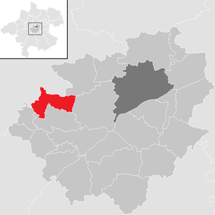 Lage der Gemeinde Offenhausen (Oberösterreich) im Bezirk Wels-Land (anklickbare Karte)