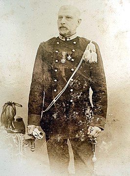 Bauduin als majoor-commandant van de Dienstdoende Stadsschutterij (ca. 1890)