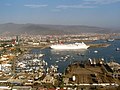 Carnival Cruise ship docked, Sport fishing terminal, and shipyards