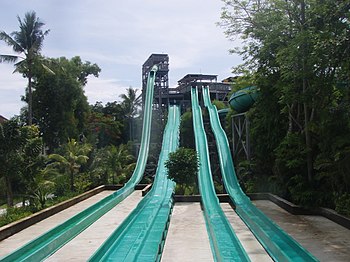 Some slides at Waterbom Park in Bali