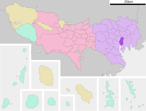 Lage Chūōs in der Präfektur