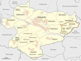 Locatie van Ehrstädt in de gemeente