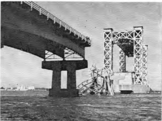 The collapsed Sidney Lanier Bridge