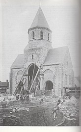 Kerk in 1904, tijdens de bouwwerken.