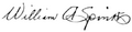 William A. Spinks's signature, cleaned up from a passport application on microfilm.