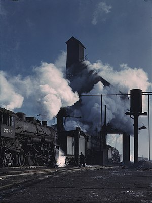 CNW locomotives at the coaling tower