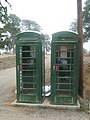 English Telephone boxes survived and were ony painted green