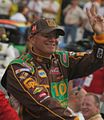 1999 NASCAR Winston Cup champion Dale Jarrett waves to the fans before the 2007 Sharpie 500