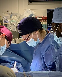 Colson teaching intraoperatively at Massachusetts General Hospital