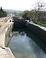 Blick von Kammer 3 nach unten, im Hintergrund stillgelegter Kanal zum Orb