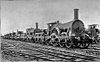 Broad gauge Great Western Railway locomotives awaiting scrapping in 1892