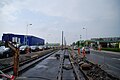 Baustelle für die Linie 3 in Hart, Blickrichtung Doblerholz